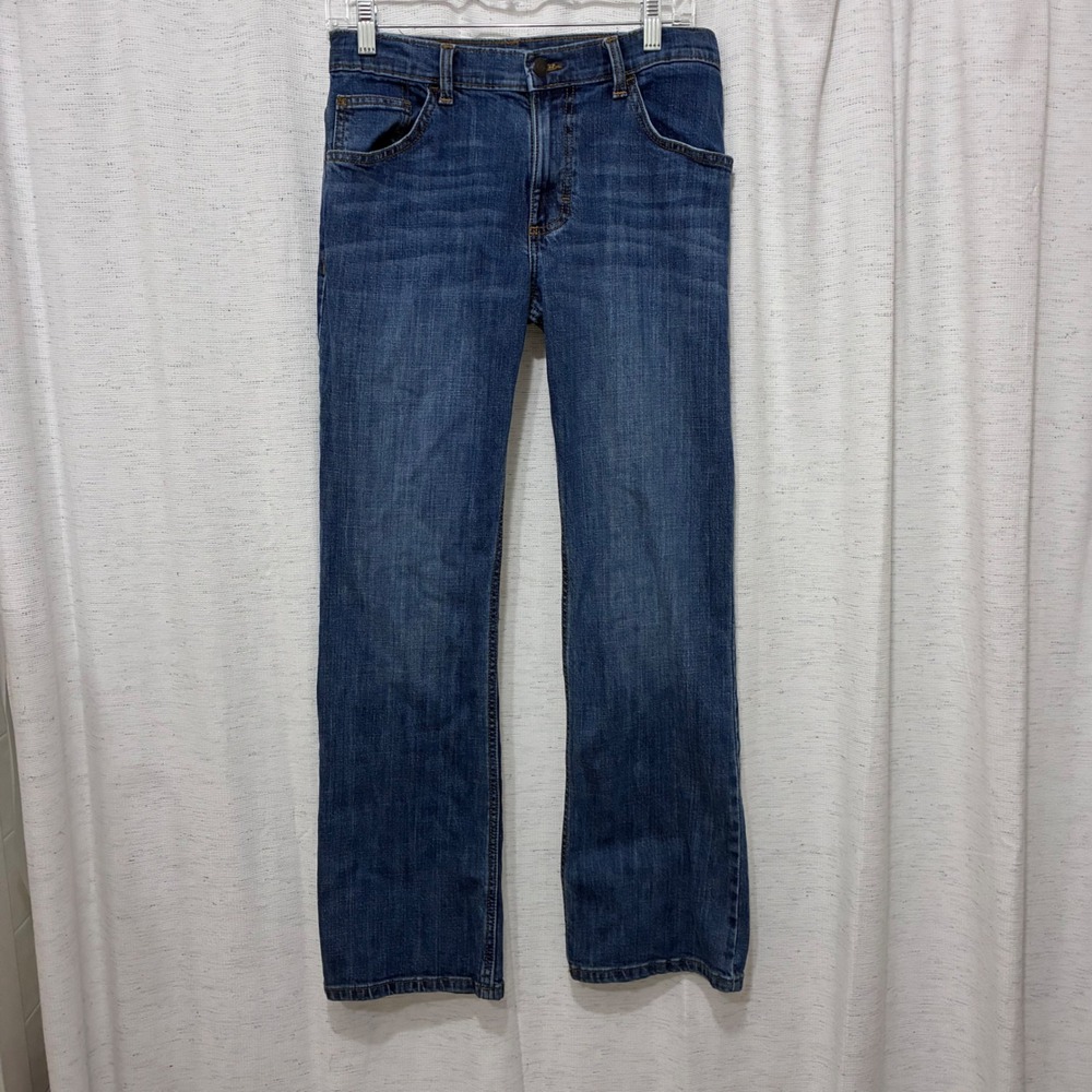Wrangler Girls Size 16 Regular Straight Leg Jeans Medium Wash Denim